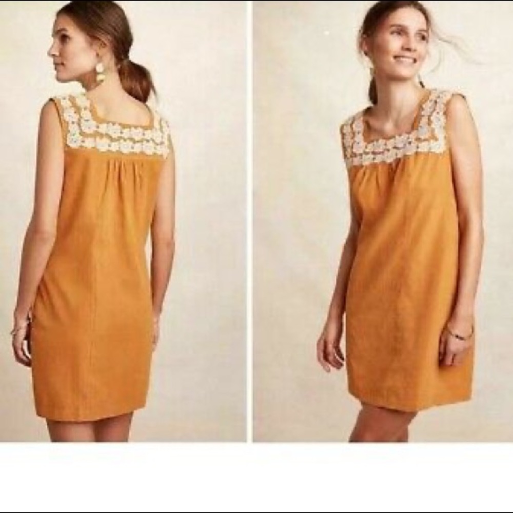 Anthropologie Plenty by Tracy Reese Rosette Dress, EUC, Orange, Size XS